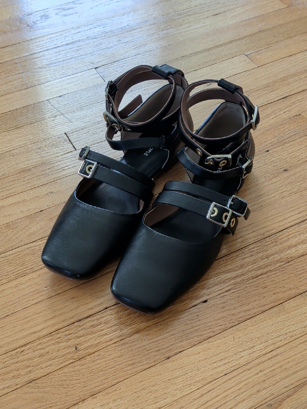 FREE PEOPLE Hart Buckle Flats / Black - Picture 10 of 12